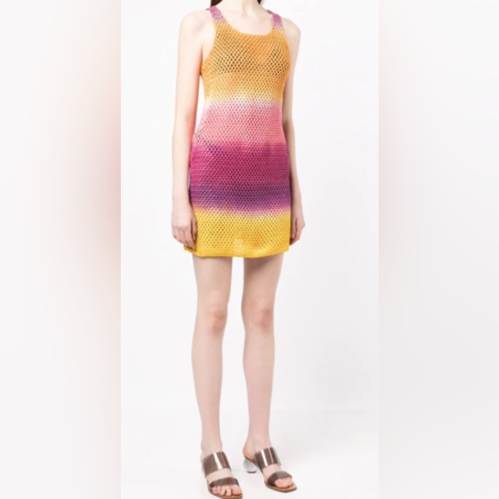 NWT AGR London Purple Pink Crochet Cover Up Beach Swim Resort Dress Size XS $820